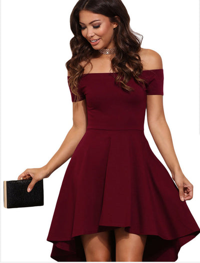 Vestido Asimétrico con Falda Volante y Manga Corta - Image 11