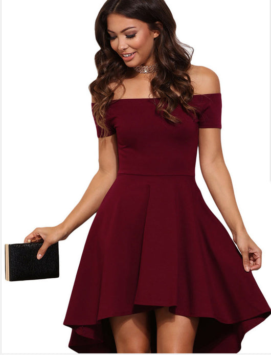 Vestido Asimétrico con Falda Volante y Manga Corta - Image 11