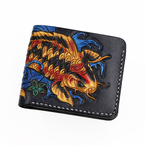 Billetera de Cuero para Hombre con Tallado Manual
