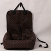 Brown and white patterned pet car seat with black trim and handles, designed for comfortable and secure pet travel. - Image 11