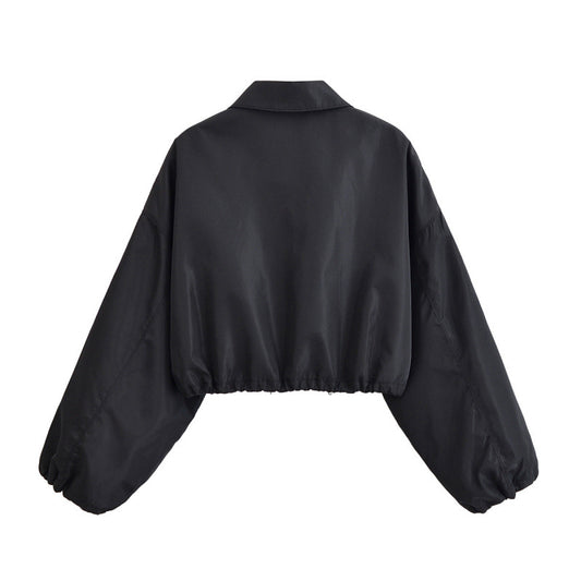 Chaqueta Minimalista Otoñal con Cuello Solapa y Falda Integrada - Image 2