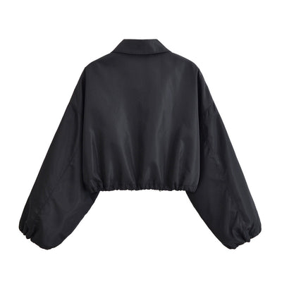 Chaqueta Minimalista Otoñal con Cuello Solapa y Falda Integrada - Image 2