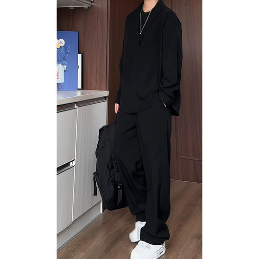 Conjunto Formal Casual para Hombre: Camisa Polo Manga Larga y Pantalón - Image 5
