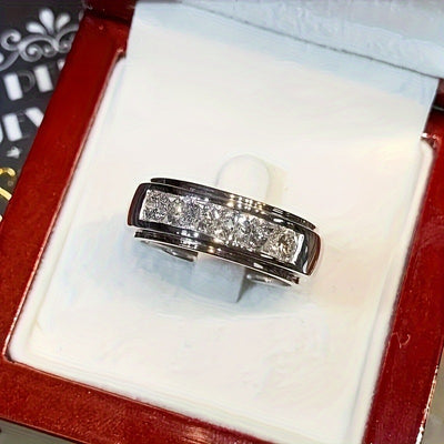 Anillo Hip Hop Diamante Moissanita de Lujo Cielo Estrellado - Image 2