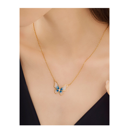 Collar Mariposa Azul para Mujer - Cadena de Clavícula Elegante - Image 14