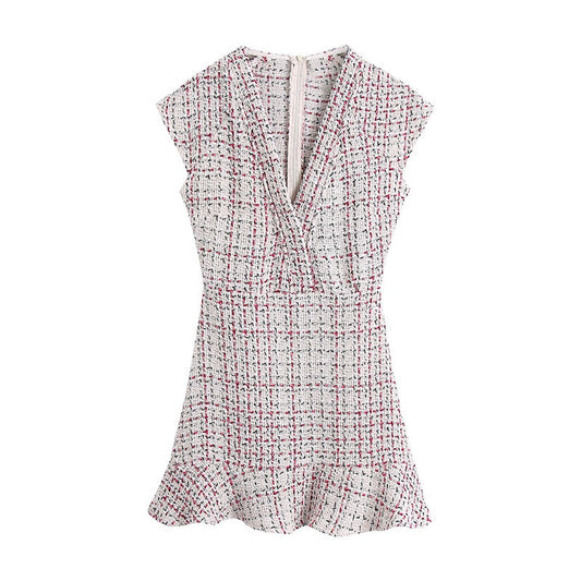 Vestido Patchwork Texturizado con Detalles Bordados para Mujer