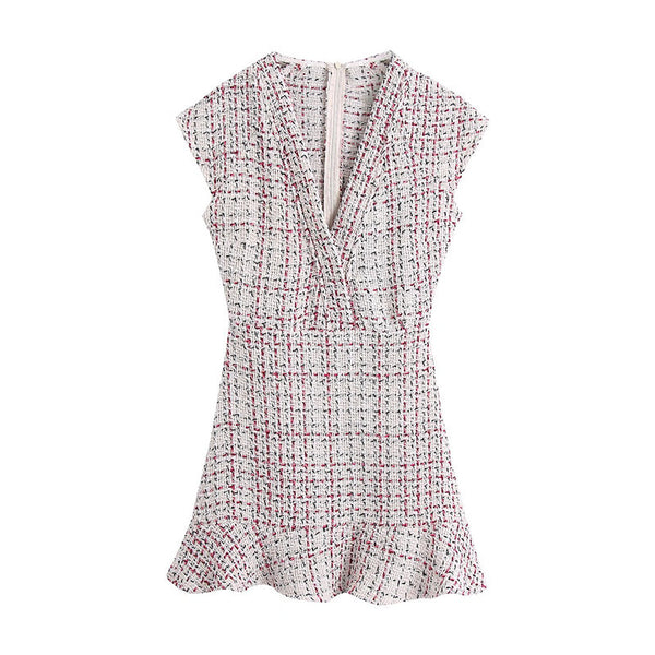 Vestido Patchwork Texturizado con Detalles Bordados para Mujer