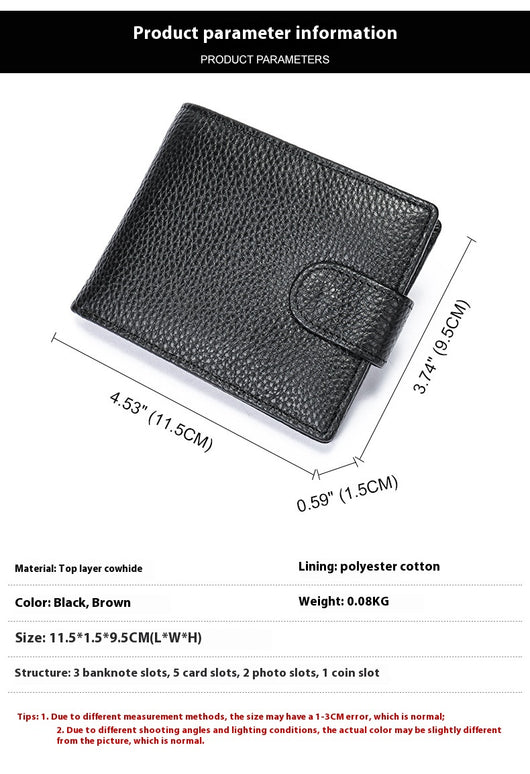 Billetera de Cuero para Hombre en Piel de Res Premium con Monedero - Image 10