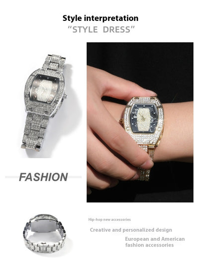 Reloj de Cuarzo Hip Hop Diseño Minimalista con Diamantes a Juego - Image 22