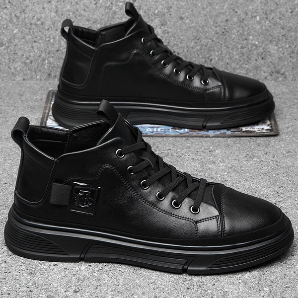 Botas Altas de Cuero para Hombre - Zapatos Casuales Invierno