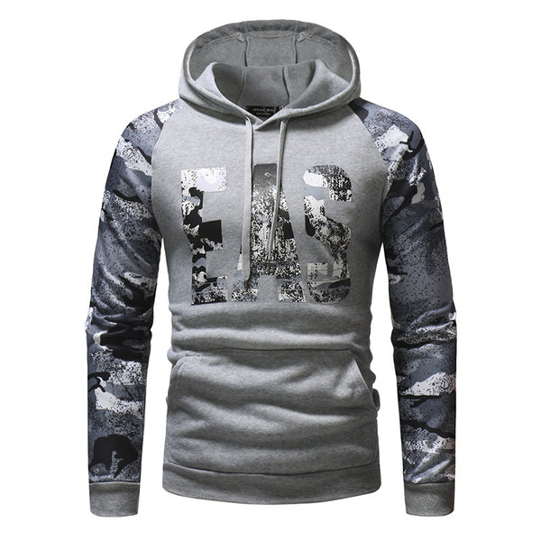 Sudadera de Manga Larga con Estampado Camuflaje para Hombre