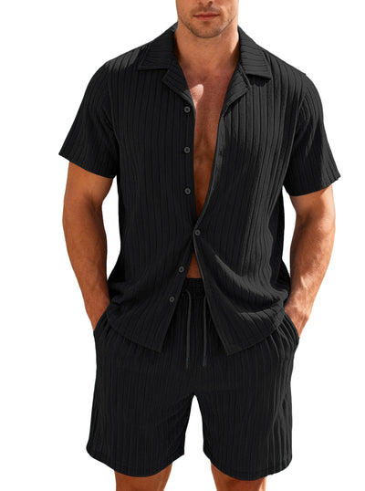 Conjunto Casual de Camisa con Botones y Shorts para Hombre - Image 29