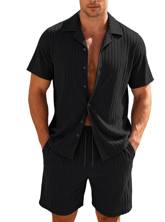 Conjunto Casual de Camisa con Botones y Shorts para Hombre - Image 29