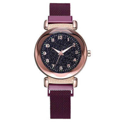 Reloj Digital Luminoso para Dama con Malla Milanesa y Diseño Diamond Starry Sky - Image 17