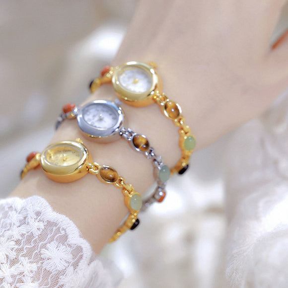 Pulsera de Jade Natural Multicolor Fu Lu Shou - Abundancia y Protección