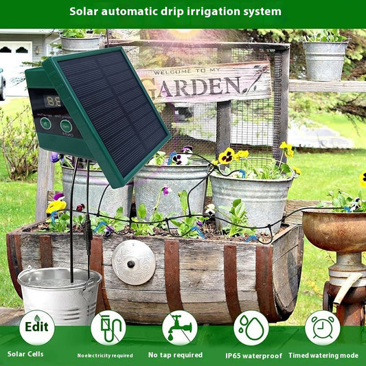 Sistema Automático de Riego Solar con Temporizador Portátil