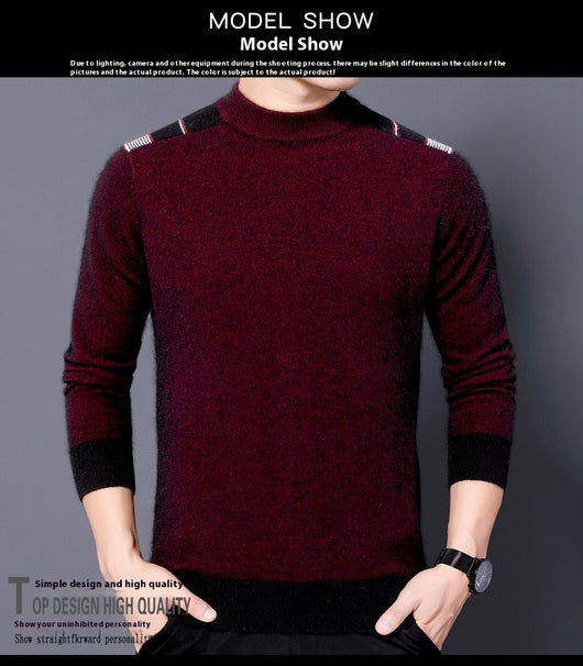 Suéter Cuello Alto Reversible de Terciopelo Manga Larga para Hombre - Image 14