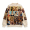 Sudadera Suelta Cuello Redondo con Estampa de Virgen María