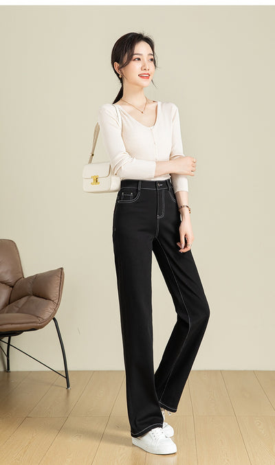 Pantalón Denim Cintura Alta Stretch Pierna Ancha - Image 20