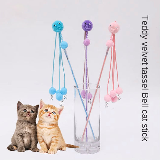 Juguete Interactivo para Gatos con Plumas - Varita de Juego Tassel Cat