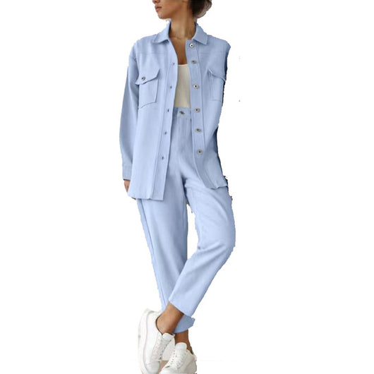 Conjunto Elegante de Blazer y Pantalón en Colores Sólidos - Image 6
