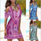 Vestido de Cuello Redondo con Cutout y Estampado Fashion