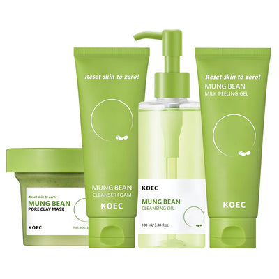 Set de Limpieza Facial con Extracto de Judía Verde - 4 Piezas