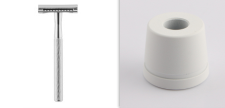 Rasurador de Seguridad Doble Filo con Patrón Diamante - Afeitado Profesional Manual - Image 12