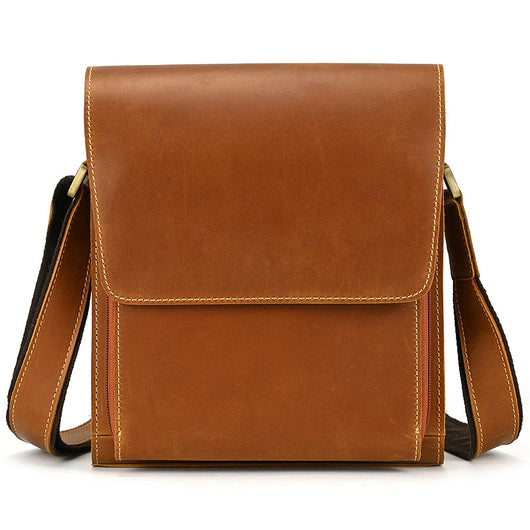 Bolsa Bandolera de Cuero Genuino Crazy Horse para Hombre - Image 4