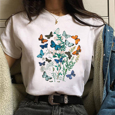 Blusa Estampada Blanca Suelta Casual para Mujer - Image 51