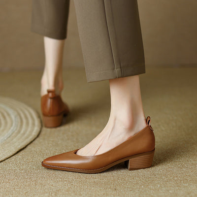 Tacones Bajos de Piel de Oveja para Mujer - Image 3
