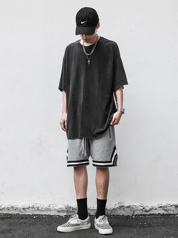 Camiseta Oversize Negra Básica para Hombre Manga Corta
