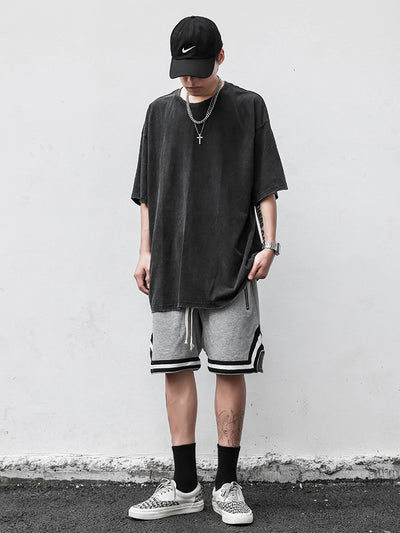 Camiseta Oversize Negra Básica para Hombre Manga Corta