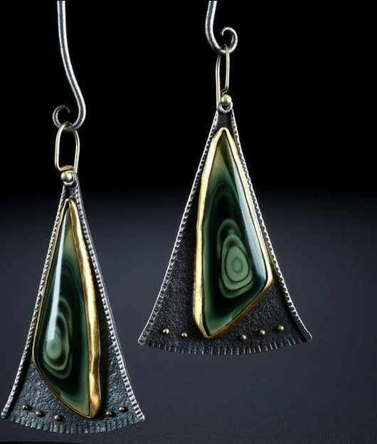 Aretes de Cristal Triangular Abanico Multicolor - Image 9