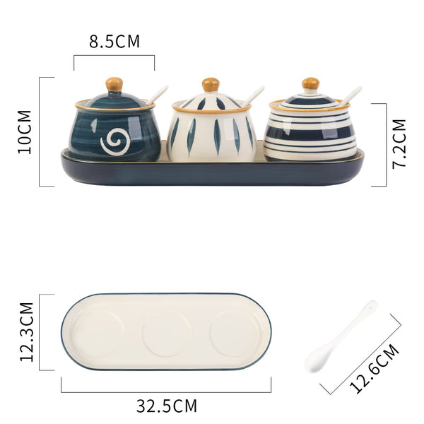 Juego de Recipientes de Cerámica para Condimentos de Cocina - Image 2
