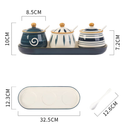 Juego de Recipientes de Cerámica para Condimentos de Cocina - Image 2