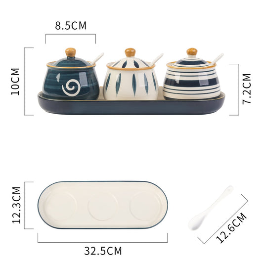 Juego de Recipientes de Cerámica para Condimentos de Cocina - Image 2