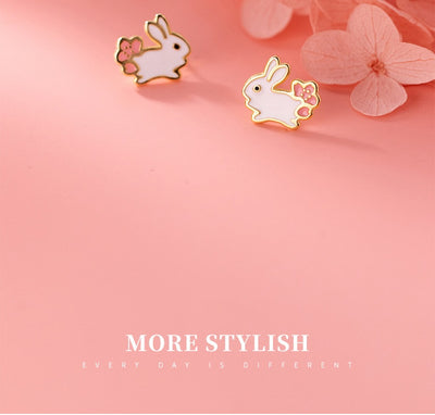 Aretes de Corazón Blanco Conejo Dulce - Diseño Femenino Tierno - Image 12