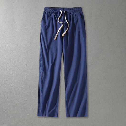 Pantalones Rectos Holgados de Algodón y Lino para Uso Casual - Image 14