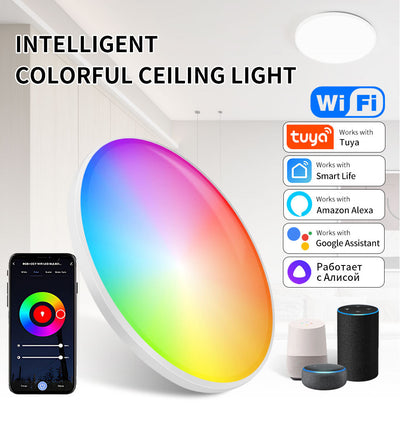 Lámpara de Techo Inteligente WiFi con Diseño Graffiti Colorido para Dormitorio - Image 8