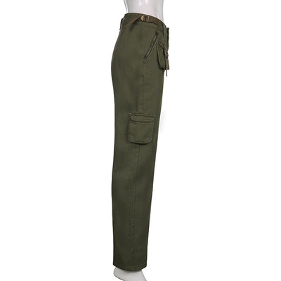 Pantalones Cargo Retro Cintura Baja con Bolsillos - Image 18