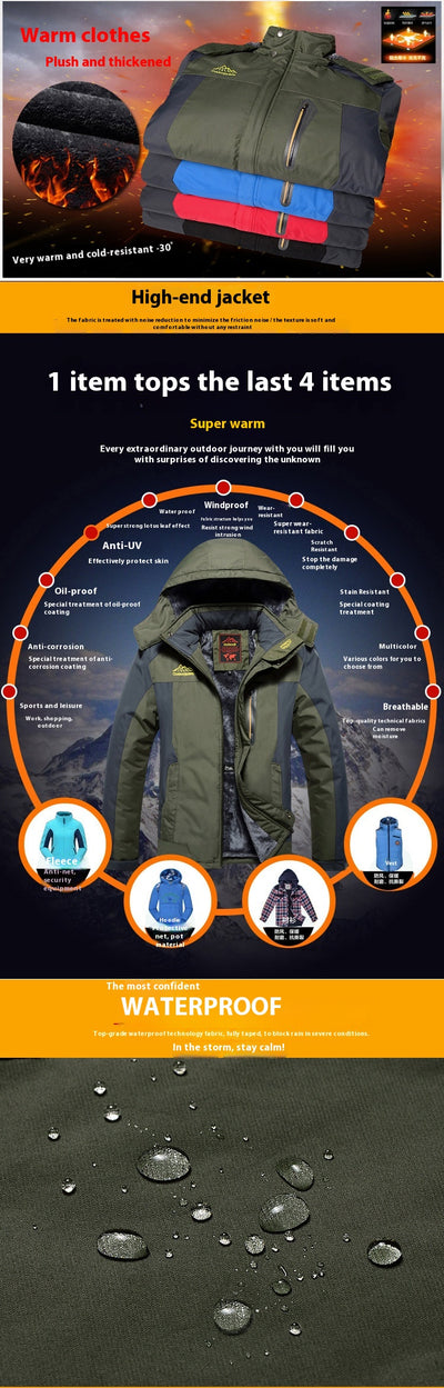 Chaqueta Táctica de Invierno para Hombre Tallas Grandes con Forro Polar - Image 16
