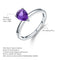 S925 Sterling Plateado Inlaid Tapered Natural Color Treasure Amethyst Ring Amethyst US Code No.5