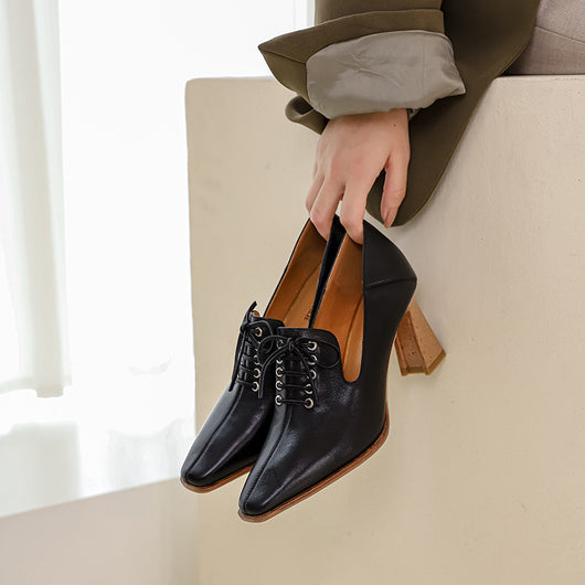 Zapatos de Tacón Alto para Mujer Talla Grande - Estilo Elegante con Cordones - Image 10