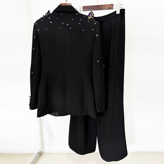 Conjunto de Traje con Mariposas 3D y Cristales Brillantes para Mujer - Image 3