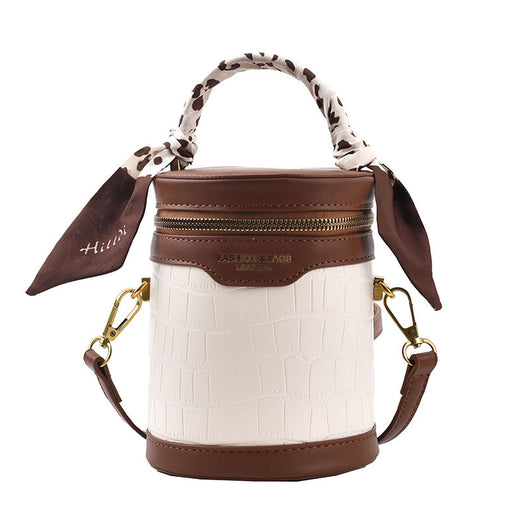 Bolsa Tote Bucket con Cierre de Cremallera y Patrón de Piedra - Image 5