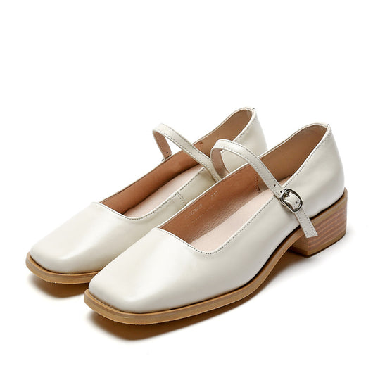 Zapatos Mary Jane de Cuero Vintage con Punta Cuadrada para Mujer - Image 6