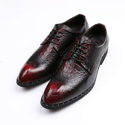 Zapatos de Vestir Ejecutivos con Patrón Punteado y Elevación de 6cm - Image 12