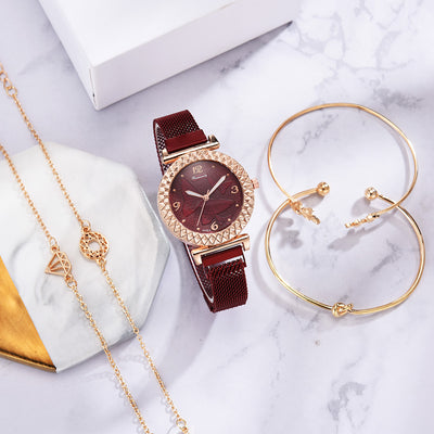 Conjunto de Reloj y Pulsera Mariposa 3D