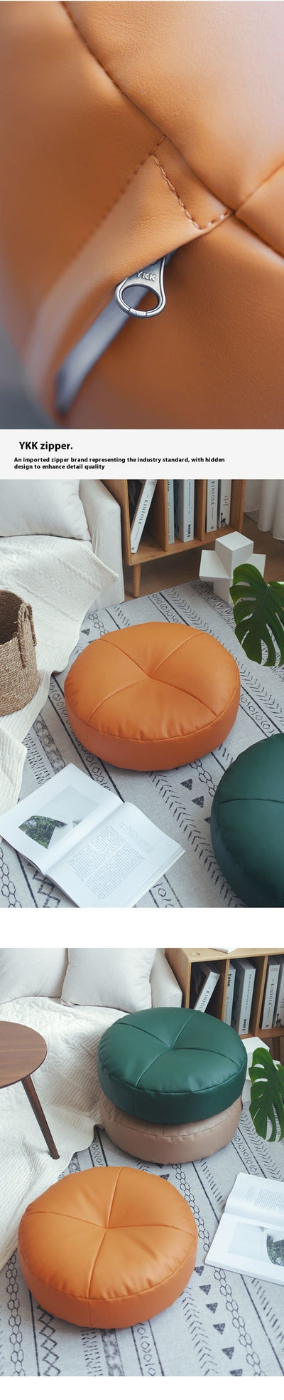Sofá Futon Tatami de Cuero Estilo Japonés con Cojín de Piso - Image 18